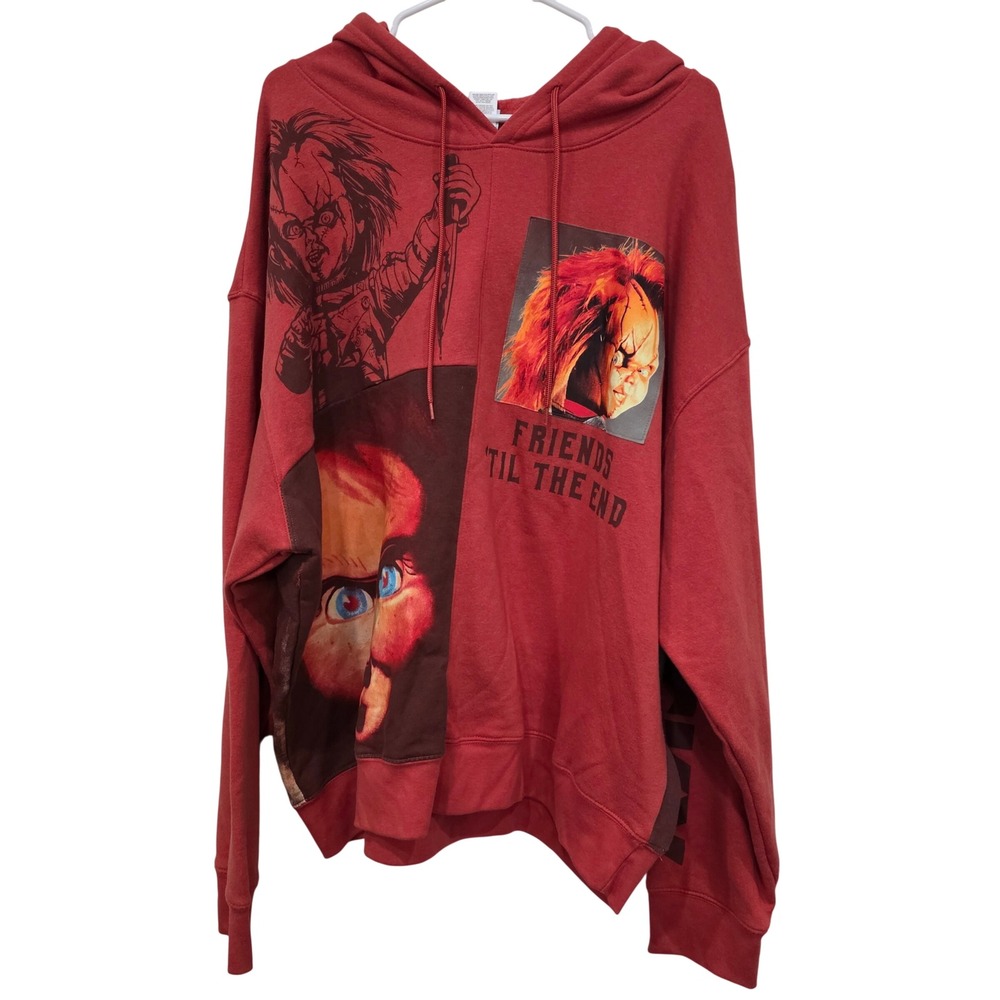 Chucky Friends Til The End Red Graphic Hoodie Mens 3XL U8SN187B Horror Movie
